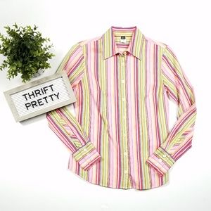 J. Crew Multicolor Striped Button Down Shirt